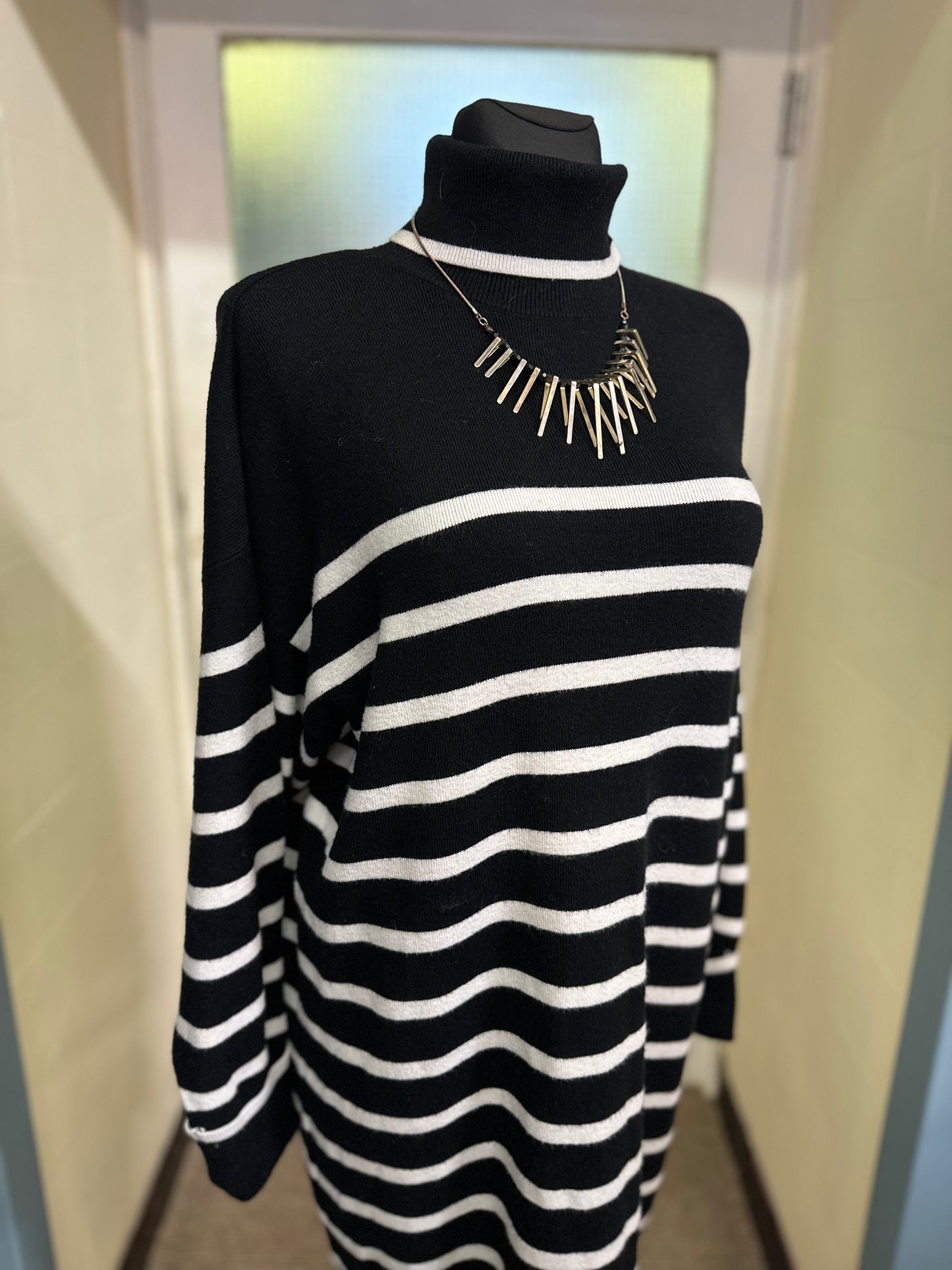 F&F Stripe Knitted Dress Size M