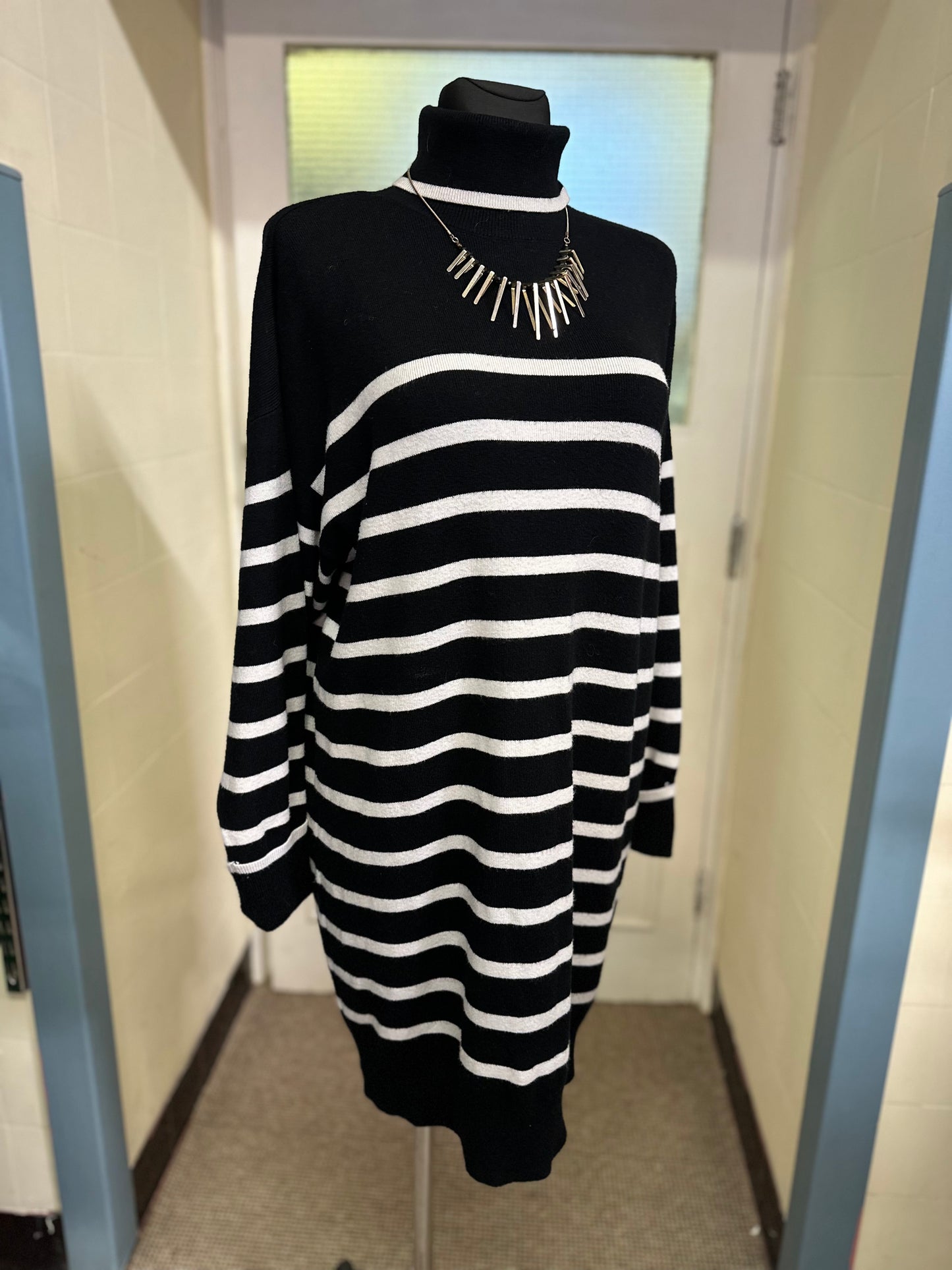 F&F Stripe Knitted Dress Size M