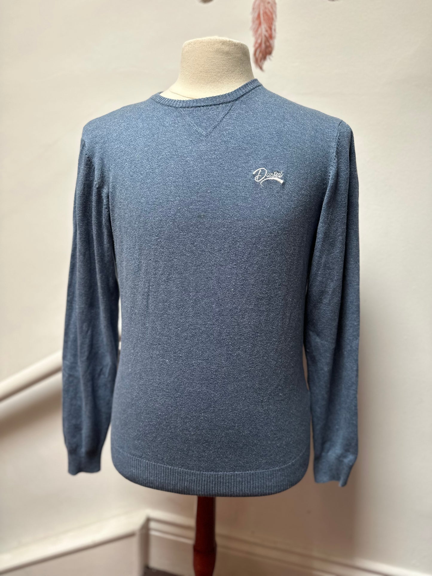 Diesel Blue Jumper, Size M, one slight stain, see last photo