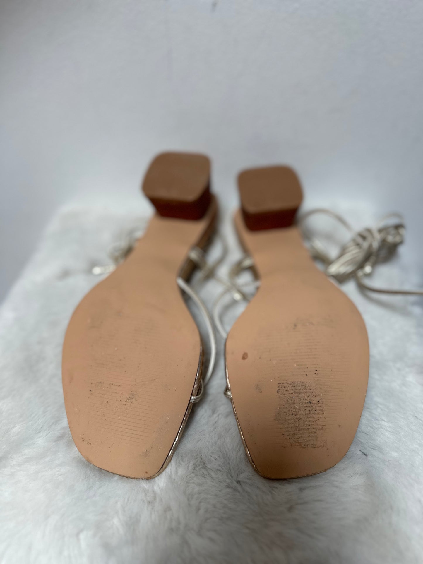 Miss Selfridge Gold Tie Sandals, Size 6, As New