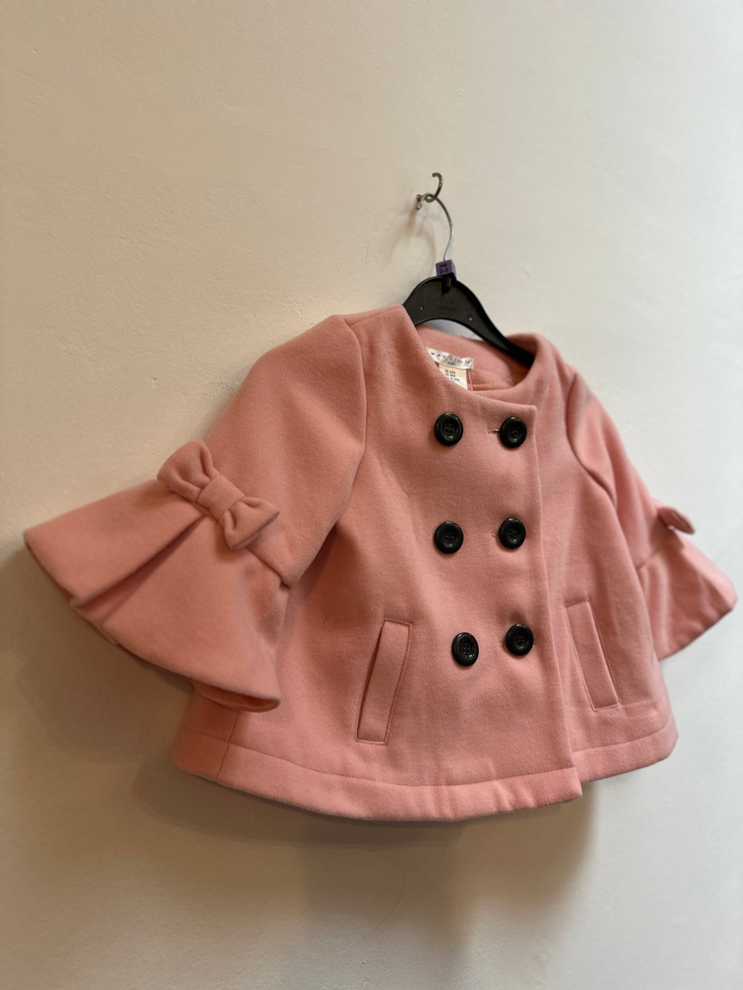 Designer Max Studio Pink Bow Coat, Age 18-24 Months, Immaculate Condition