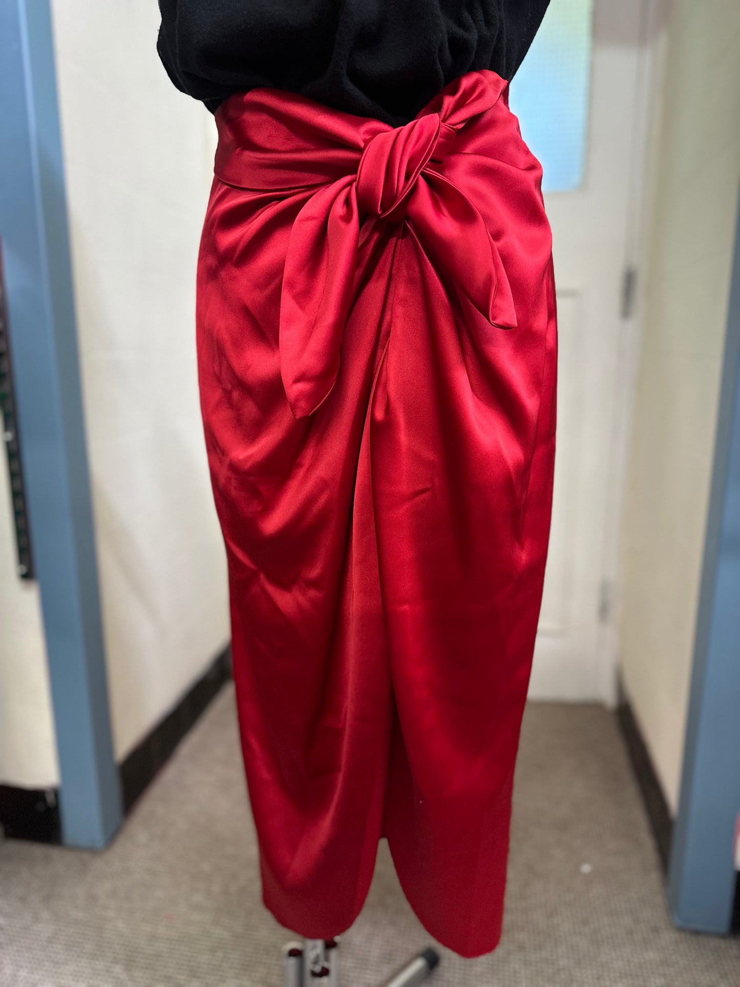 Dunnes Red Satin Skirt Size 16