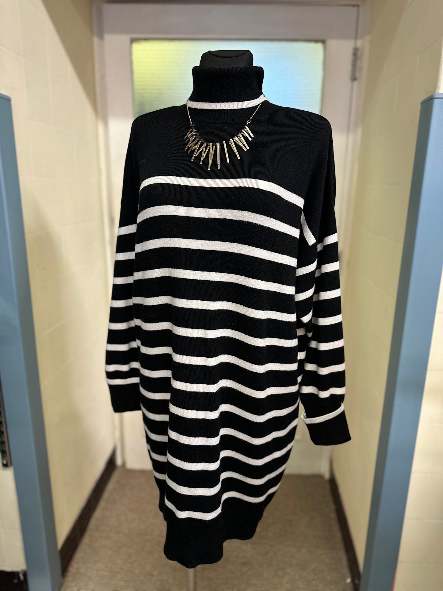 F&F Stripe Knitted Dress Size M