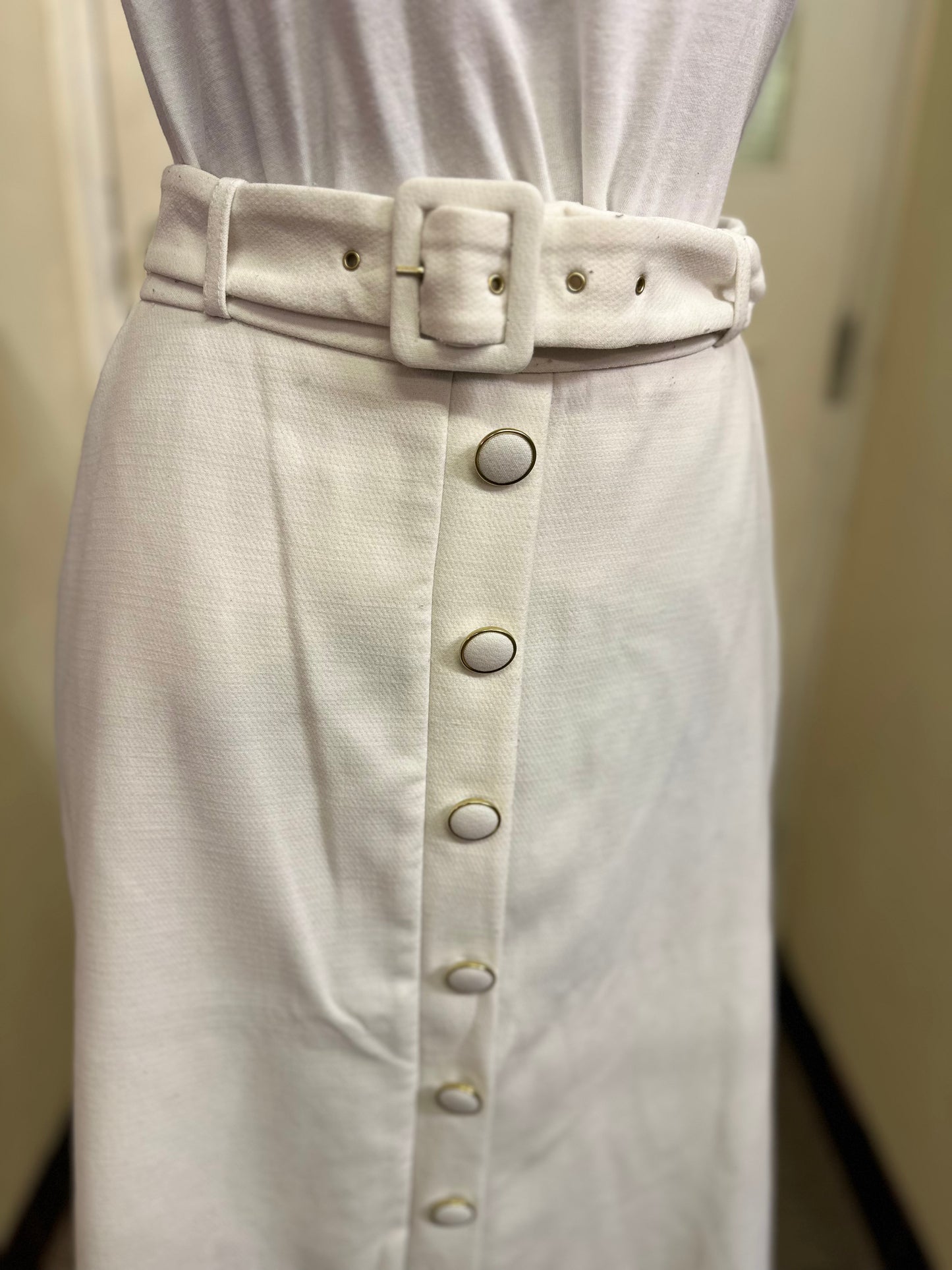 Closet Belted Skirt with Pockets, Size 14