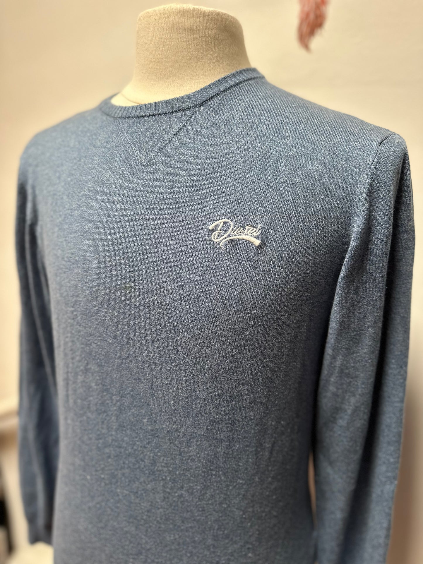 Diesel Blue Jumper, Size M, one slight stain, see last photo