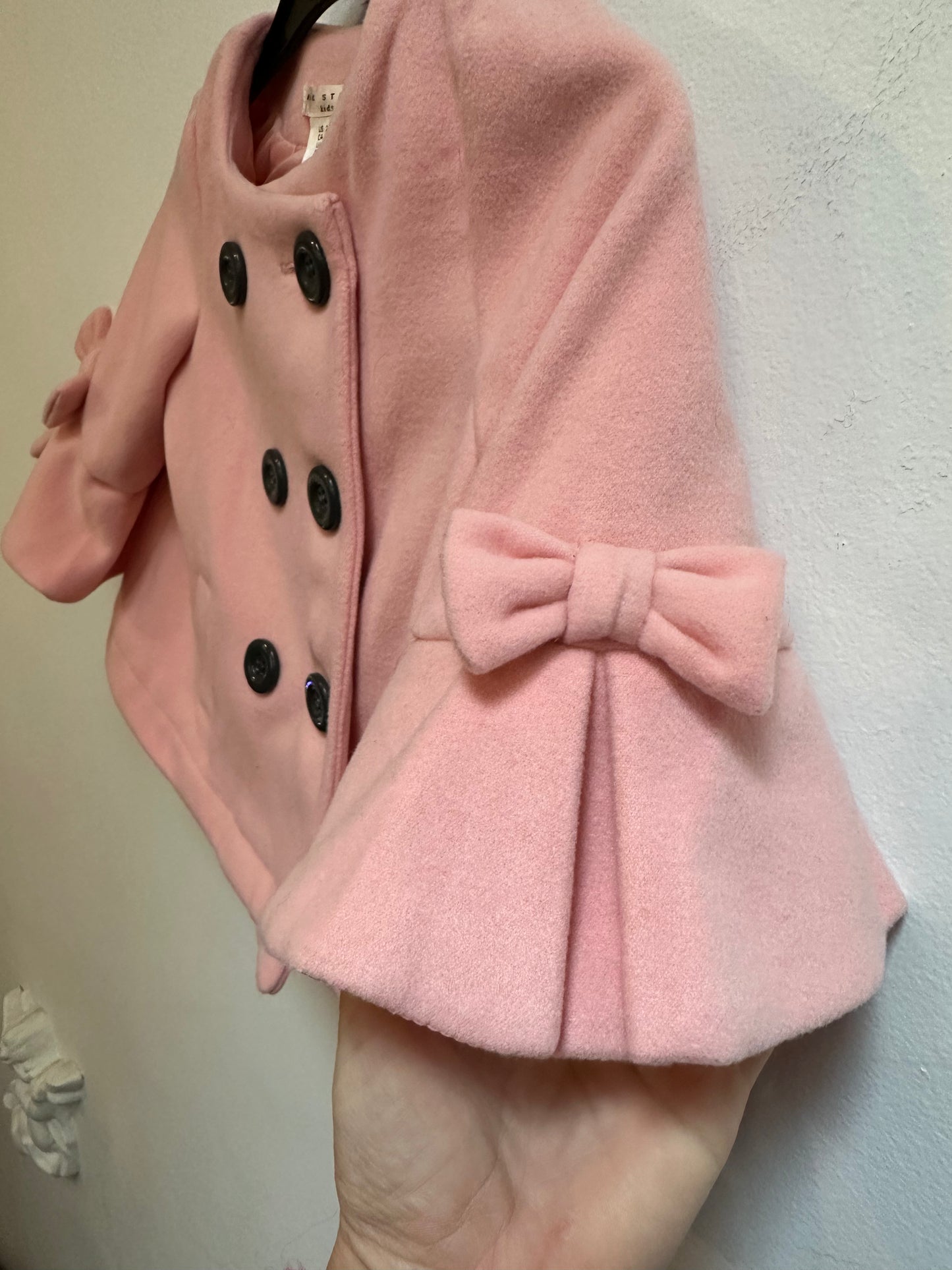 Designer Max Studio Pink Bow Coat, Age 18-24 Months, Immaculate Condition