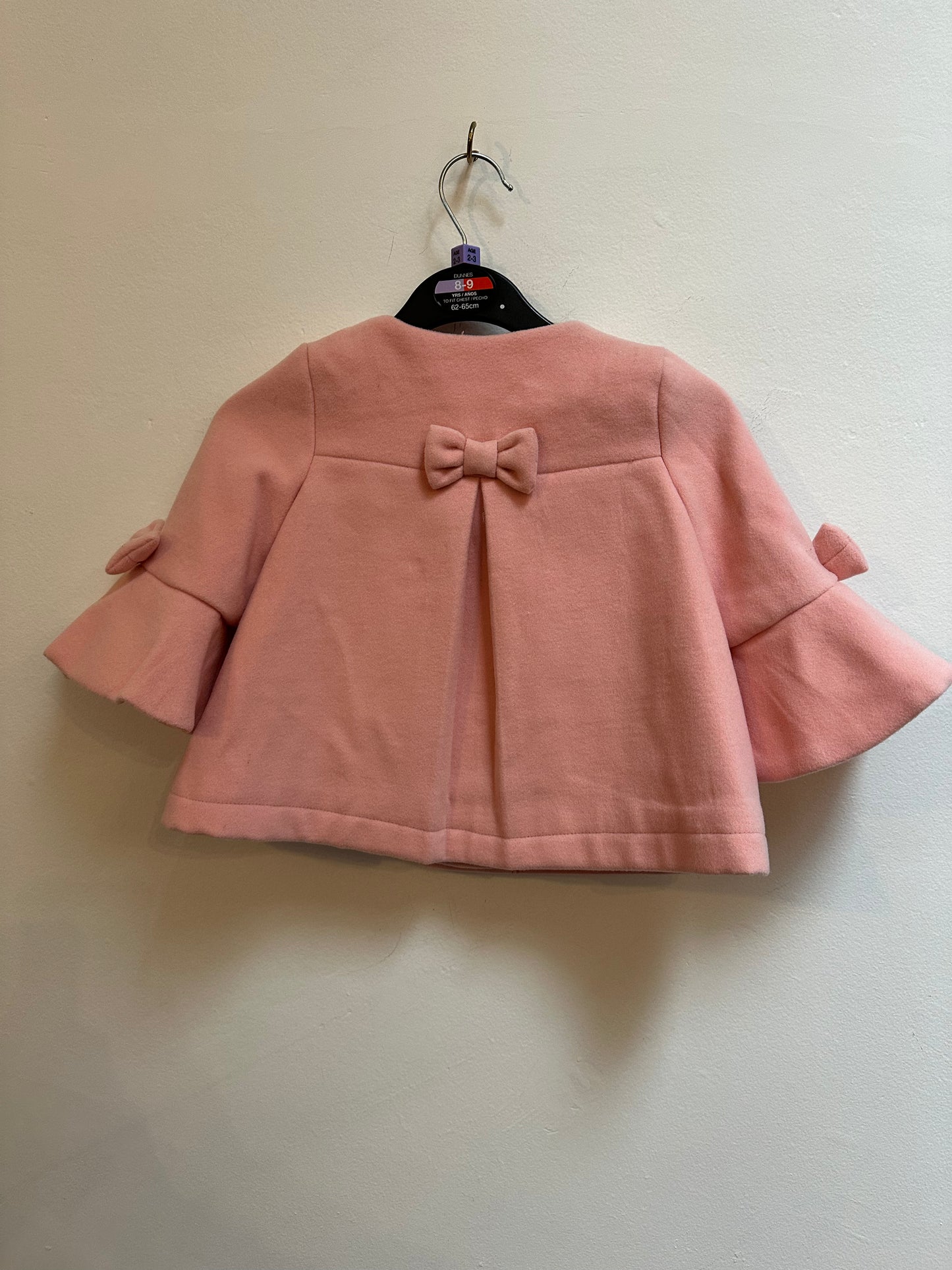 Designer Max Studio Pink Bow Coat, Age 18-24 Months, Immaculate Condition