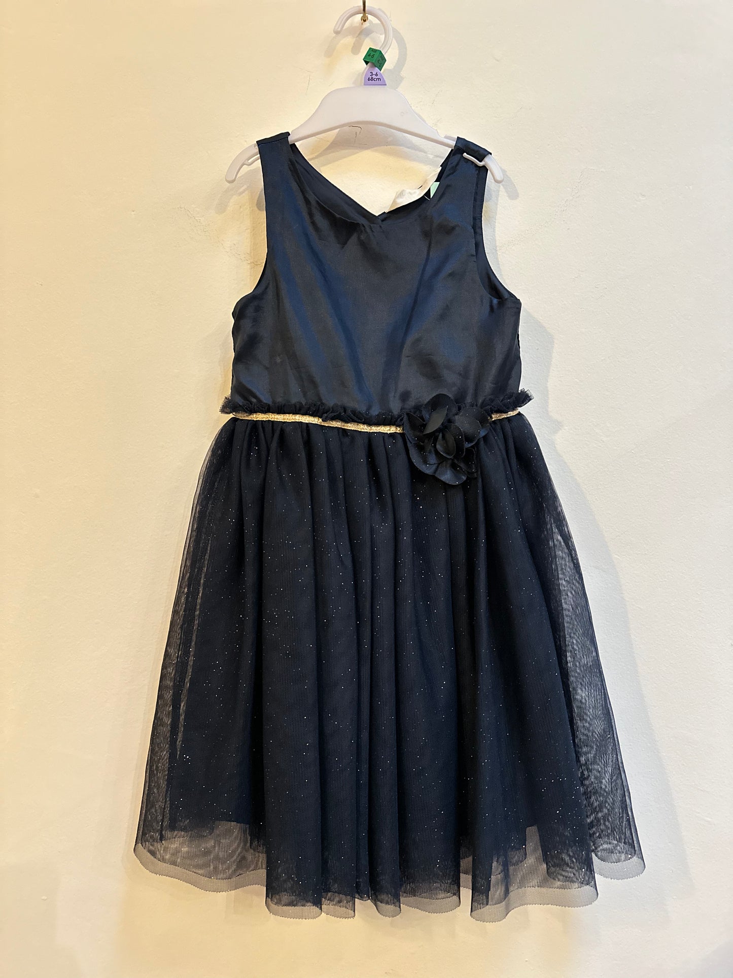 H&M Navy Sparkle Dress, Age 5-6