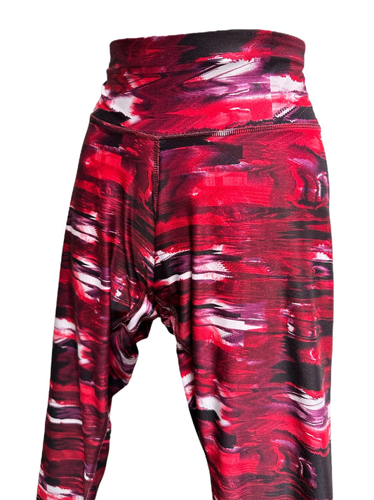 Crivit Red Graphic Print Sports Leggings, Size M (12/14)