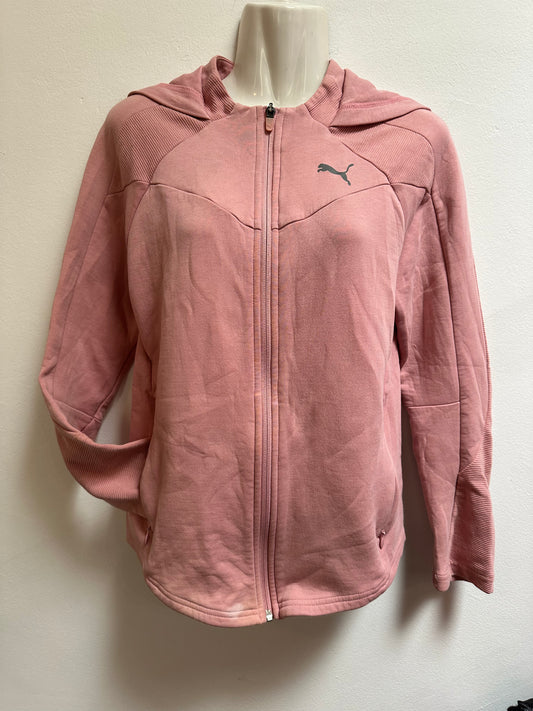 Puma Blush Pink Full Zip Hoodie, Size XS or Age 13-14, One Stain