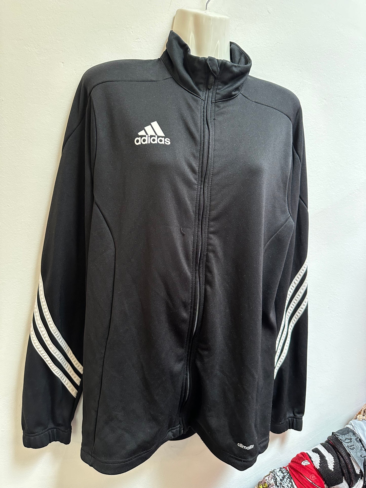 Adidas Black full Zip, Mens Size M, One Pulled Thread