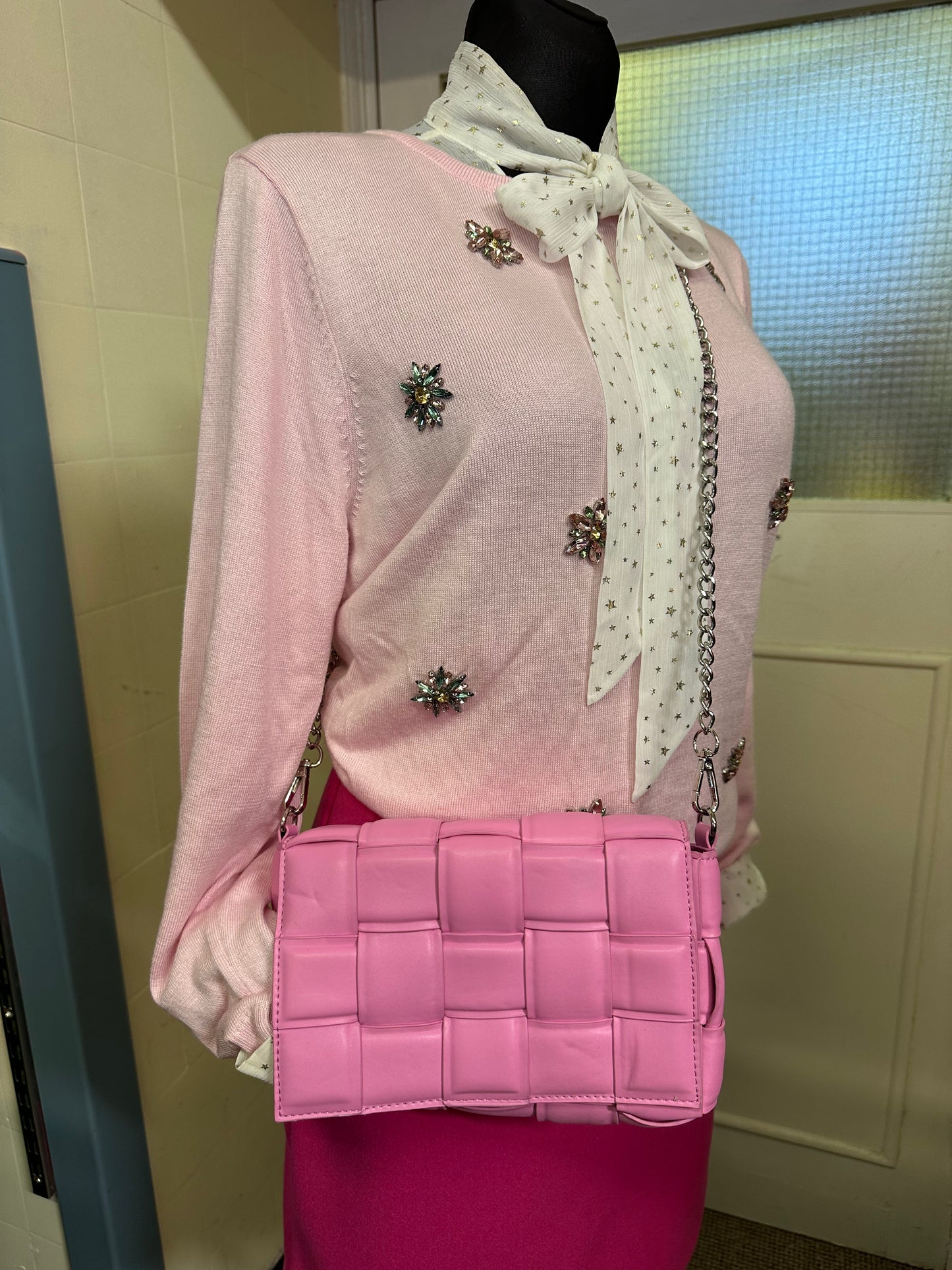 Savida Pink Weave Bag