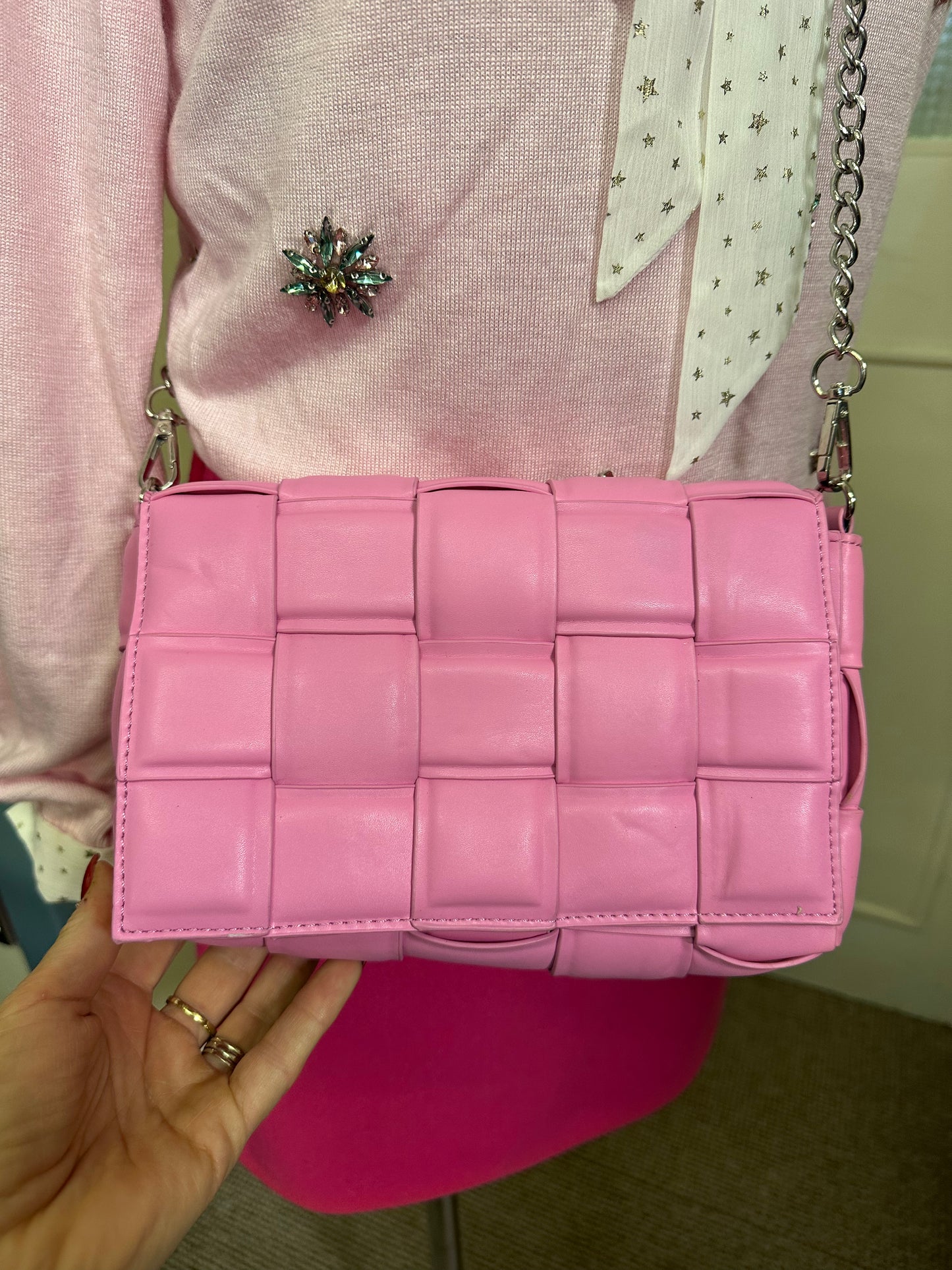Savida Pink Weave Bag