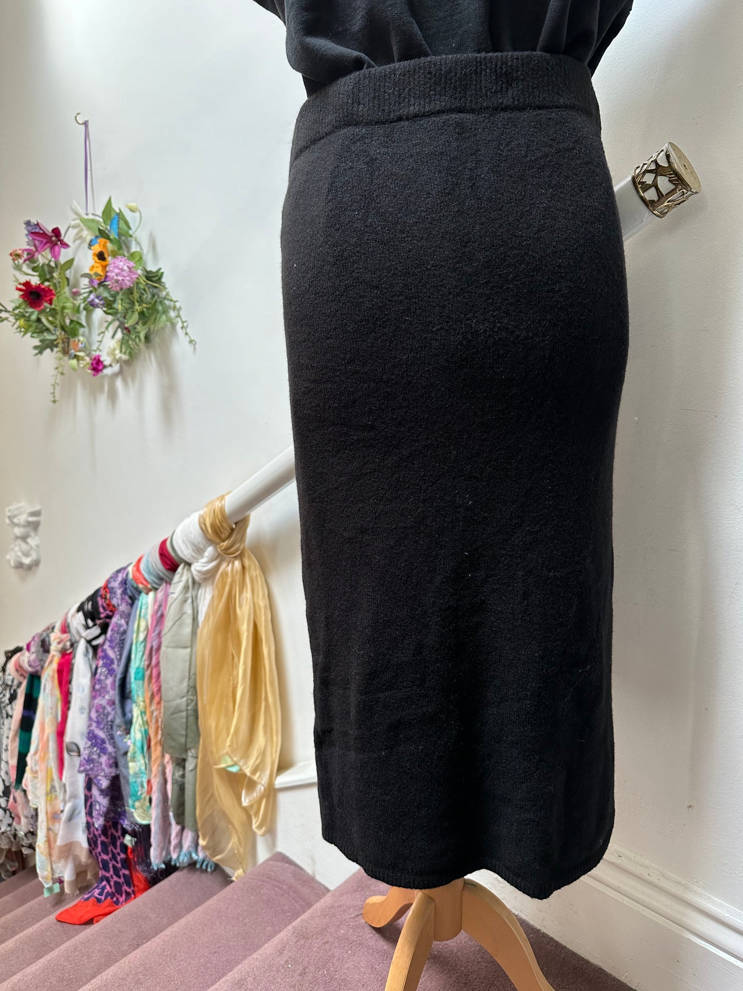 Great Plains London Black Knitted Skirt, Size 16