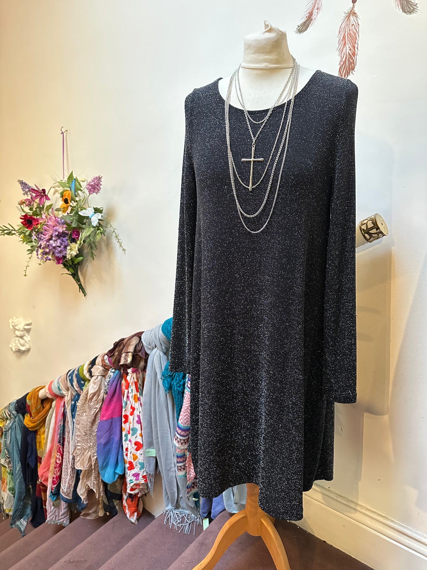 Vero Moda Sparkle Dress Loose Fit Size S