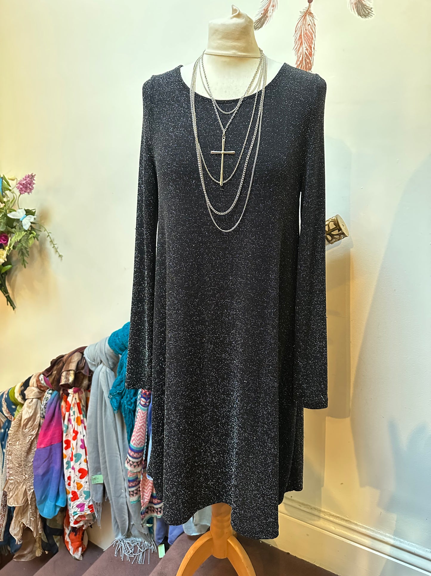 Vero Moda Sparkle Dress Loose Fit Size S