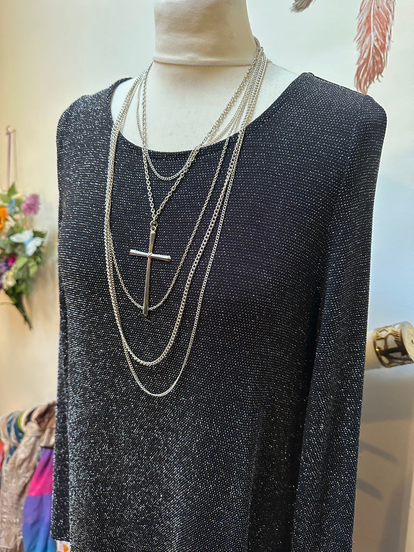 Vero Moda Sparkle Dress Loose Fit Size S