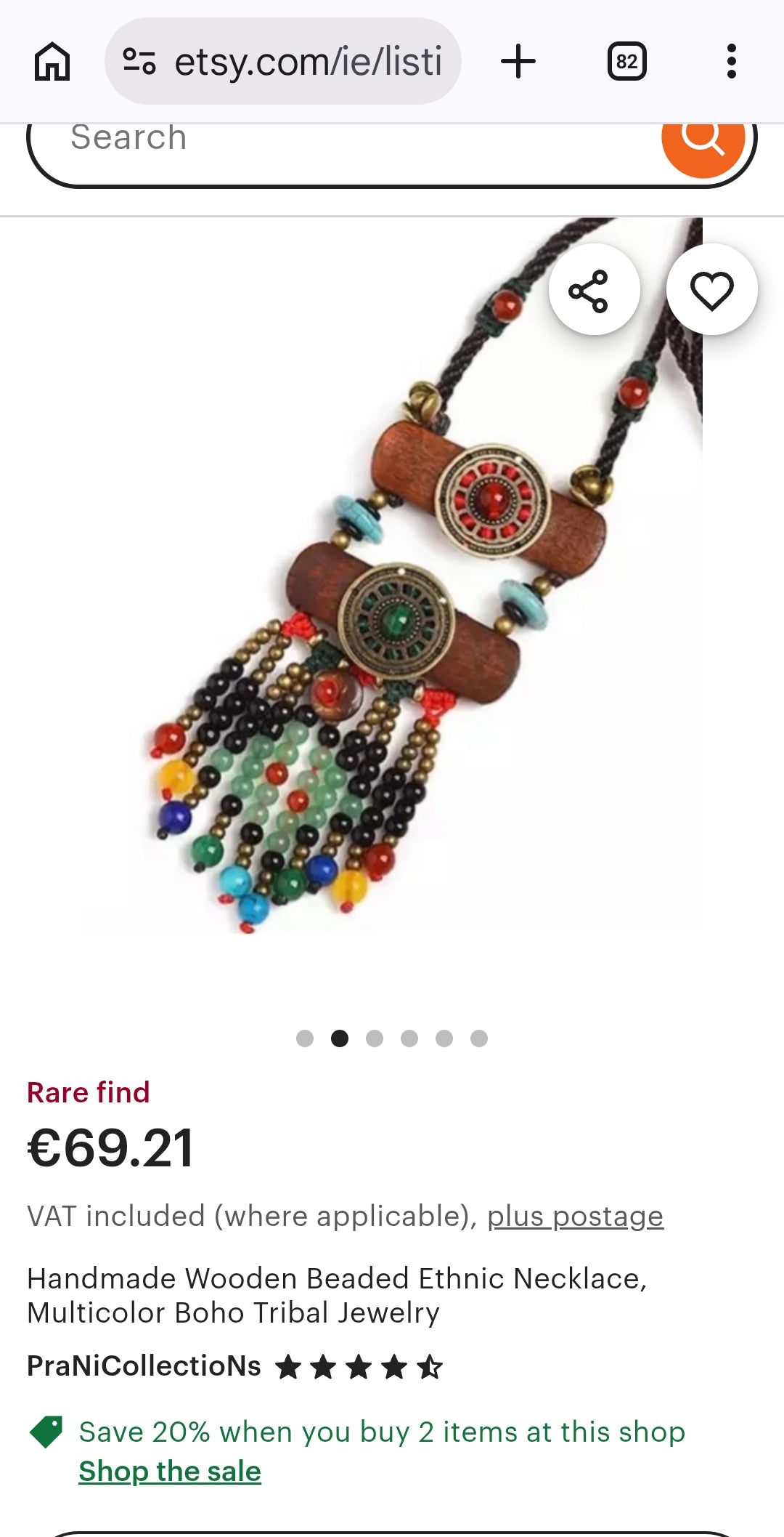 Handmade Wooden Beaded Ethnic Necklace