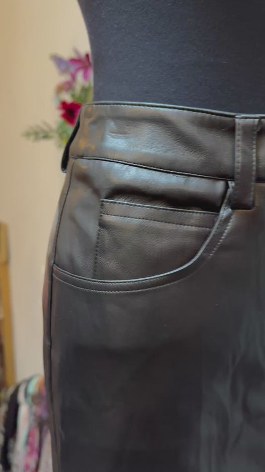 Savida PU Leather Maxi Skirt with Front Split Size XS New with Tags