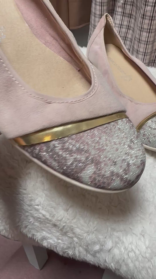 Marco Tozzi Blush Suede Ballerinas Size 6.5 (EU 40)