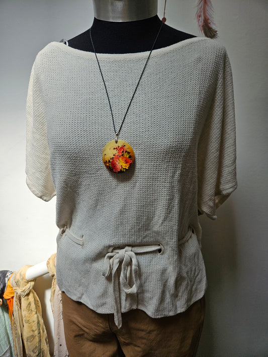 Top Shop, viscose/acrylic/   linen top, size 10