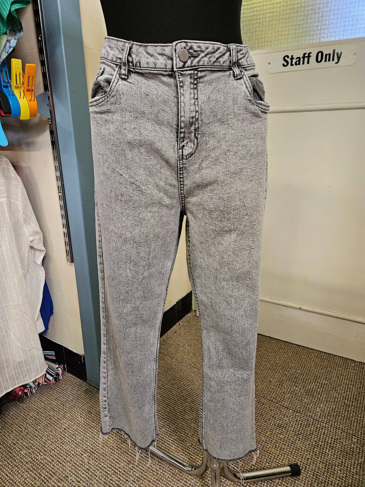 Dunnes, high rise slim grey jeans, size 16